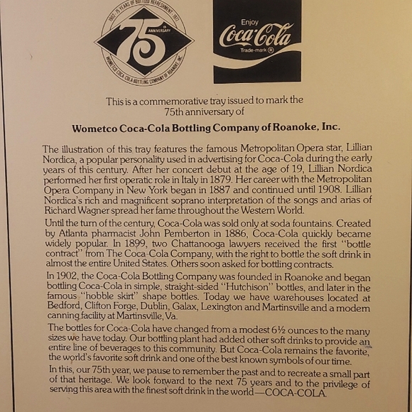 VINTAGE 1977 75th anniversary Coca-Cola Tray. ♥️ Roanoke va - Picture 3 of 12